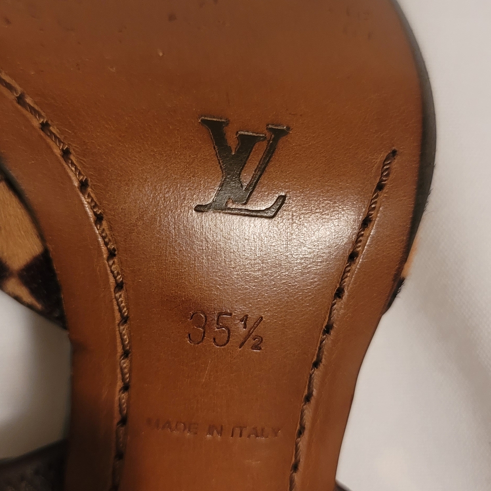 Louis Vuitton Brown Damier Women's Shoes Size 35.5 - Picture 14 of 16